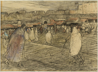 KT 2018 049
<br/>
Gezicht op de Souk in Tanger
<br/>
<em>Looy, Jacobus van (1855-1930)</em>